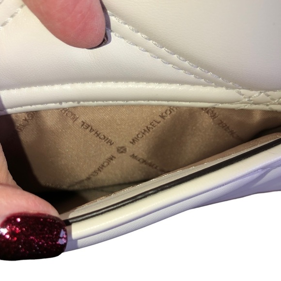 Michael Michael Kors Serena MD Flap Bag Convertible Shoulder Crossbody White - Picture 9 of 15